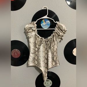 snake print body suit